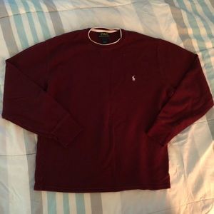 Long sleeved burgundy polo